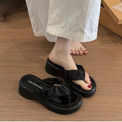 Summer Flip Flop Women Fashion Clip Toe Slippers Casual Comfort Platform Flats Beach Vacation Slides Shoes