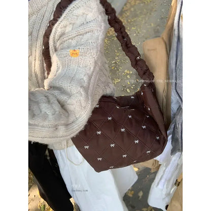 Down Bag for Women New Korean Niche Nylon Versatile Crossbody Single Shoulder Underarm Hobos Bags