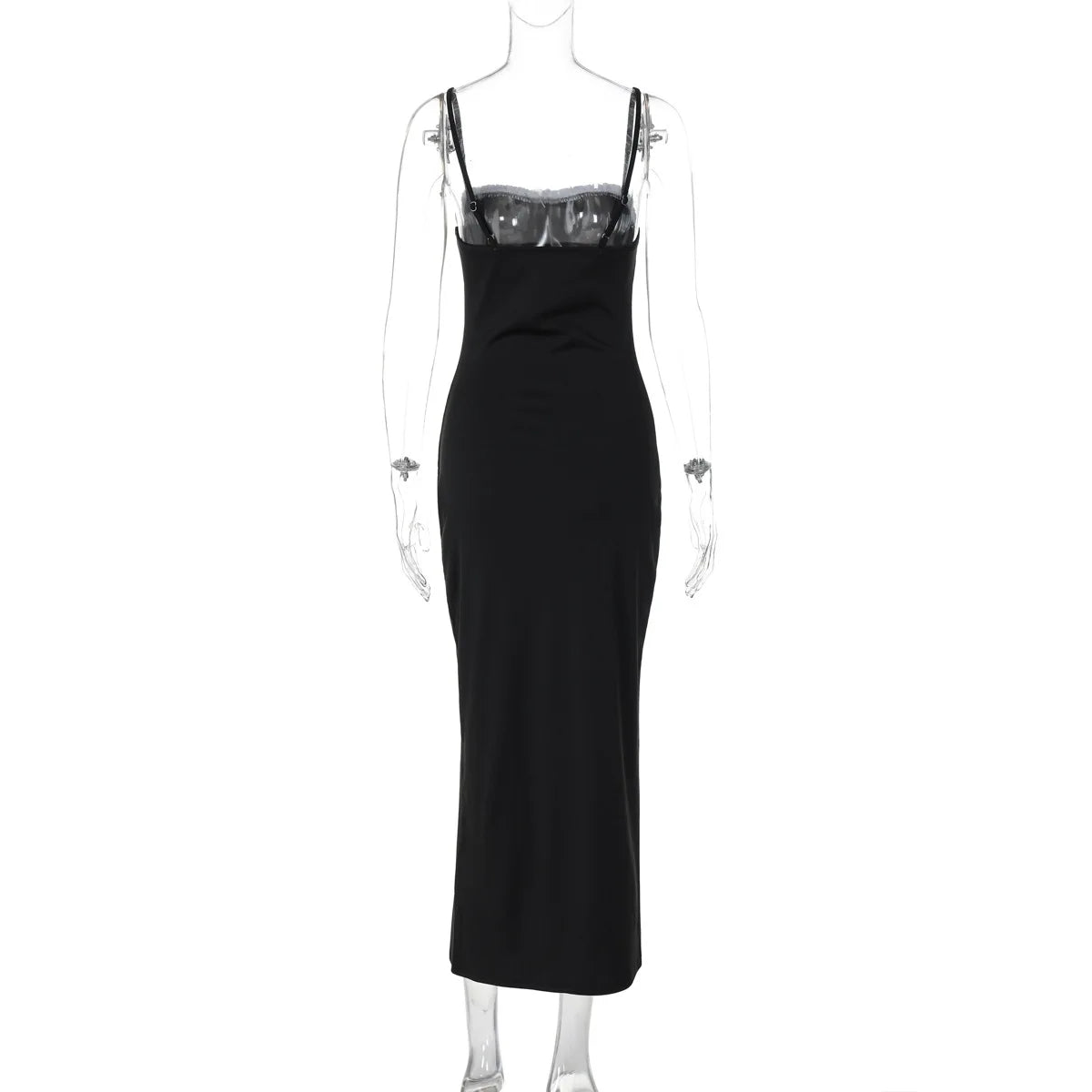 Open Back Lace Patchwork Maxi Dress