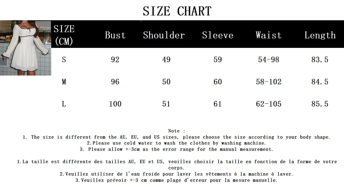 White Elegant A-line Mini Dress Women 2025 New Spring Square Collar Long Sleeve Vestidos High Waist Casual Fashion Short Dresses