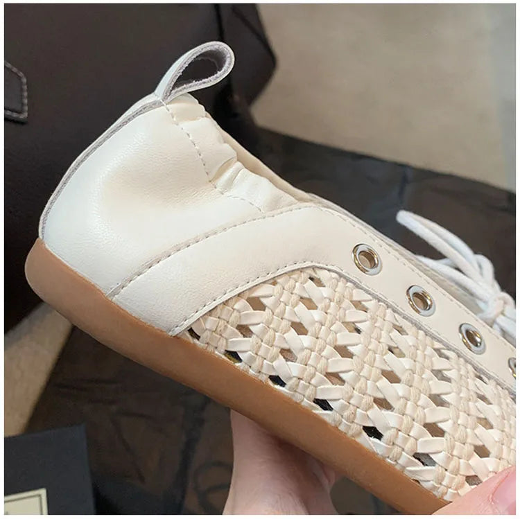 Fashion Hollow Out Mesh Split Toe Women Tabi Ballet Flats Summer Comfortable Walking Lazy Loafers Casual Girls Dance Shoe