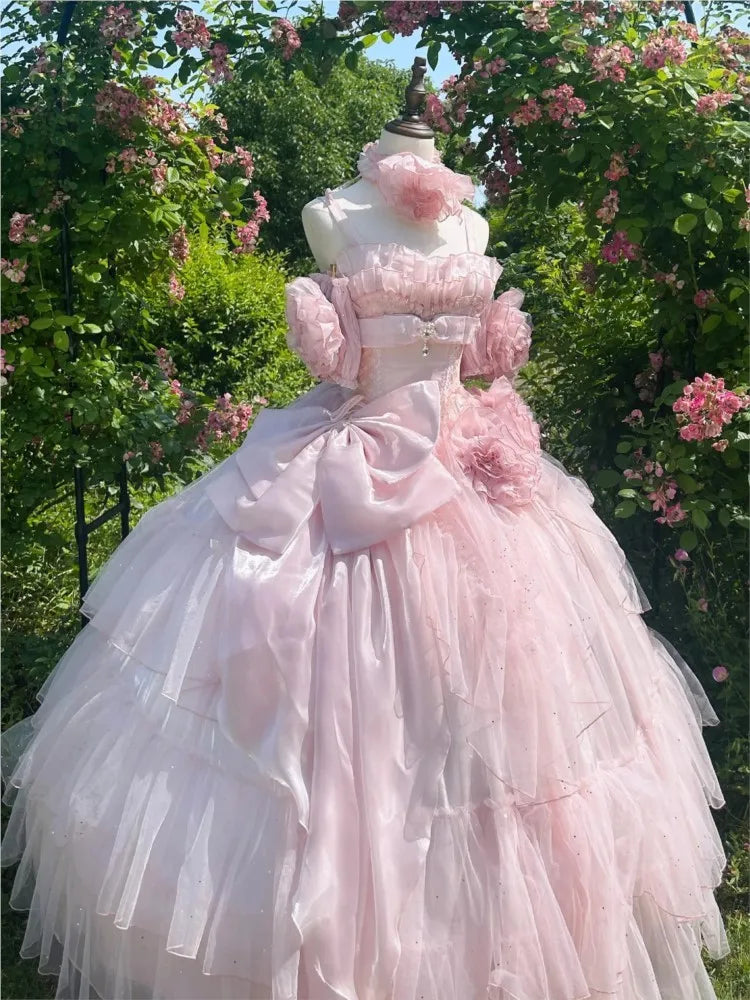 New pink wedding dress for coming-of-age ceremony student day party and banquet