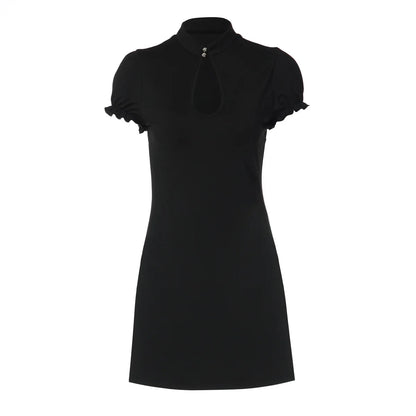 Club Dress for Women Spring New Sexy Slimming Low Cut Short Sleeve Party Dress