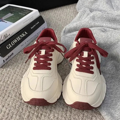 Retro Style Womens Trainers Thick Bottom Ultra Soft Height Increase Chunky Shoes Women Sports Waterproof Womens Shoes