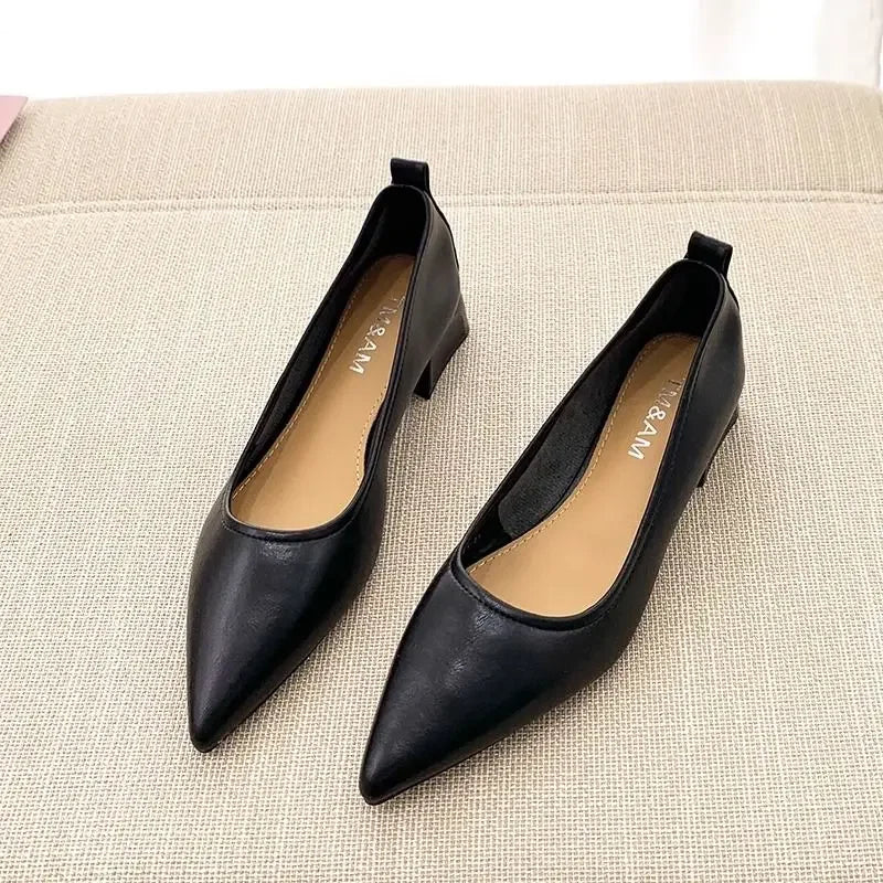 Ladies Pumps Pointed Toe With Medium Heels Women's Shoes Korean Style Luxury Quick Delivery Non Slip Hot Trendy And Low Price