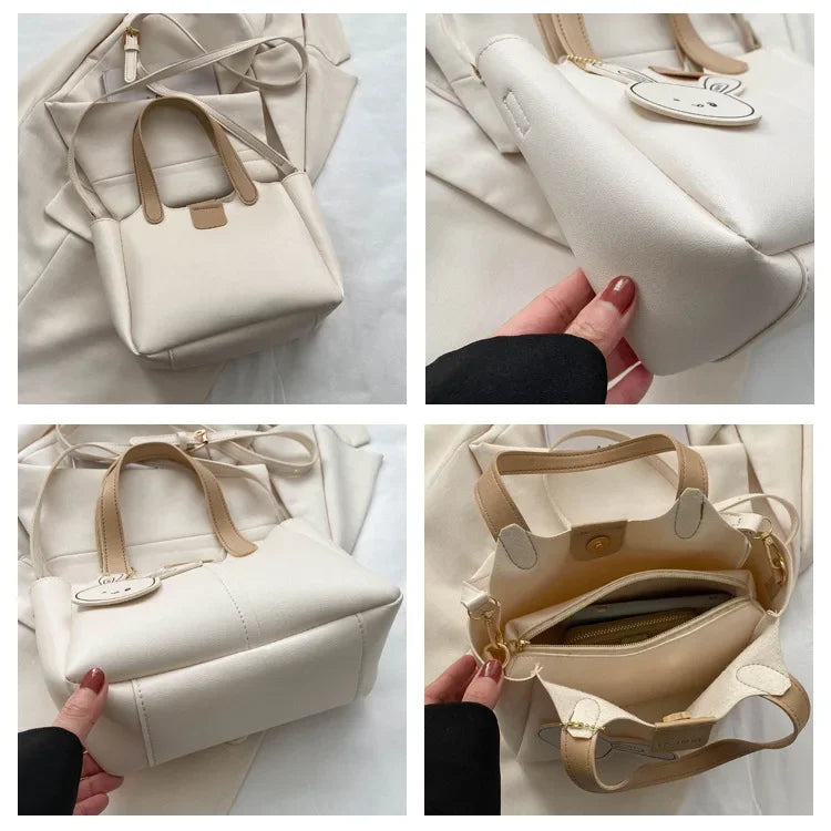 New Streetwear Fashion Vintage Handbags Office Lady Chic Elegant Shoulder Bag Casual Soft Leathers Women Crossbody Bags Y2k
