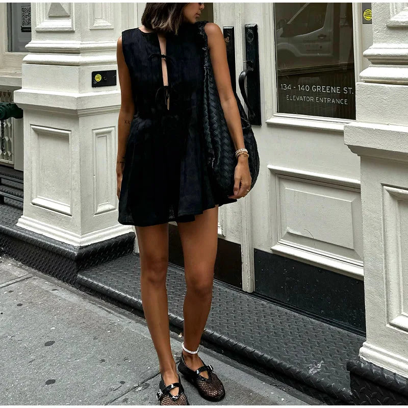 Cross border Foreign Trade Summer New Women's Round Neck Strap Dress from Europe and America