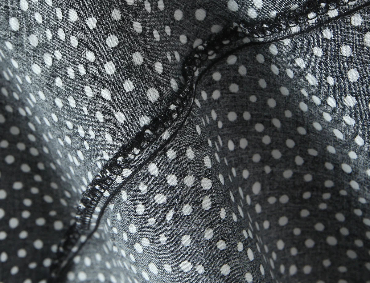 New 2026 Women Short Sleeve V Neck Elegant A-line Midi Summer Polka Dot Dresses Holiday Robe