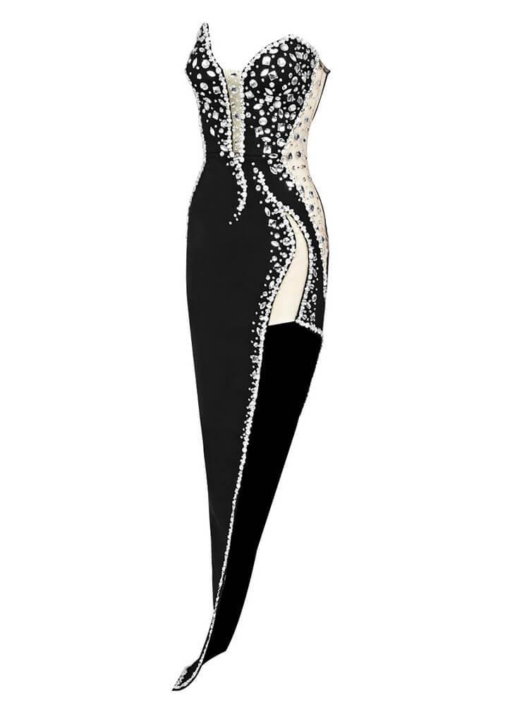 Strapless Embellished Bandage Mini Dress