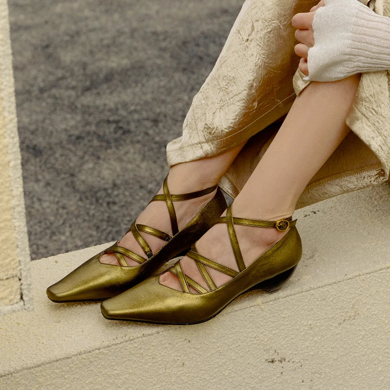 Women Pumps French Style Sheepskin Simple Shoes Retro Mary Jane Woman Simple Shoes Lady Spring Autum Retro Pumps Square Toe