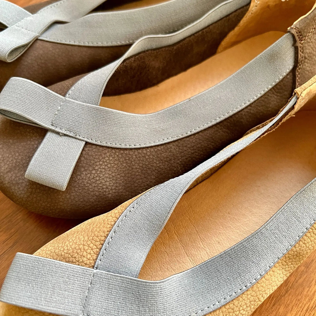 Pea Shoes Genuine Leather Soft Sole Brown Retro Wide Toe Slip-On Mommy Flats One Pedal Slip-on Flat New Women's Shoes