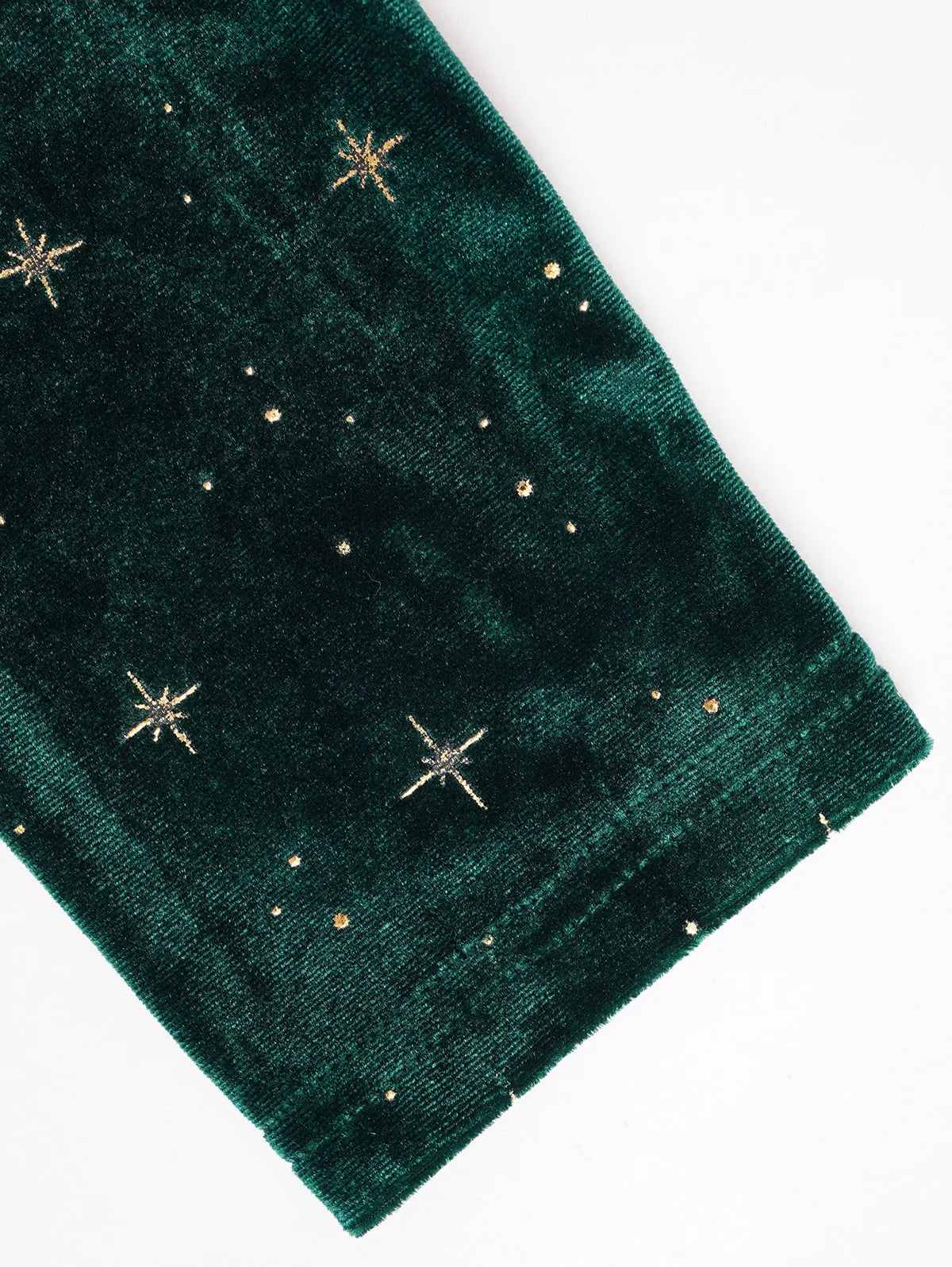 Womens Fall Winter Dresses Embellished Star Print Wrap Front Elastic Shoulder Velvet Long Sleeve Dress New Green Dresses