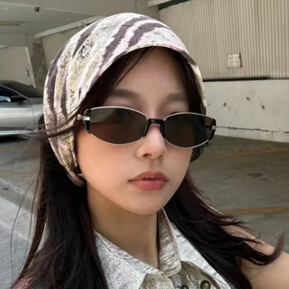 Trendy Small Square Women's Sunglasses Metal Frame Sun Glasses Vintage Shades UV400 Eyewear Narrow Eyeglasses Driver Goggle