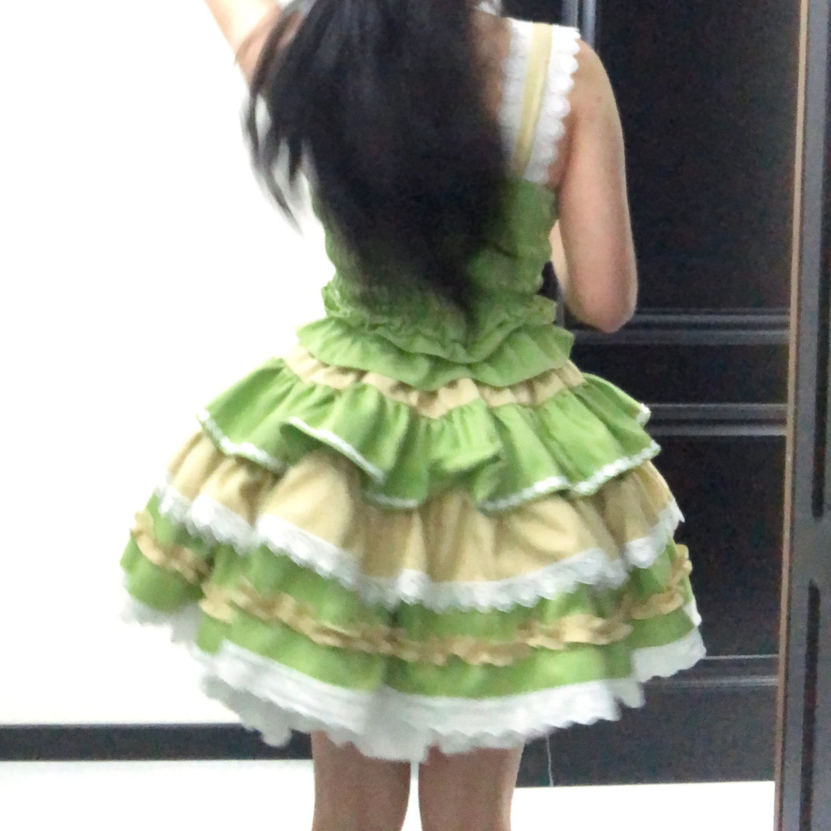 New Lolita Japanese Maid Suit Suspender Lace Bow Upper and Lower Suit Two-dimensional Sweet Cute Cos Comic Show Cake Skirt