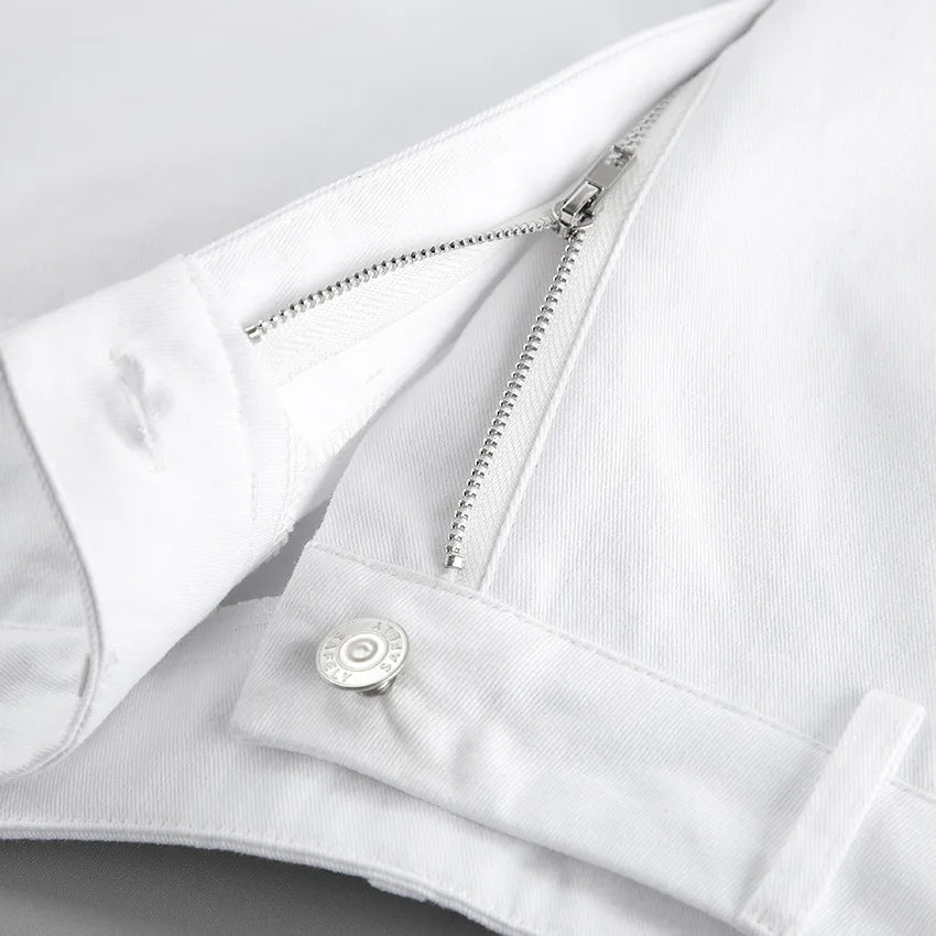 High Street White Straight Versatile Casual Pants Autumn Winter Fashion New Style Trousers
