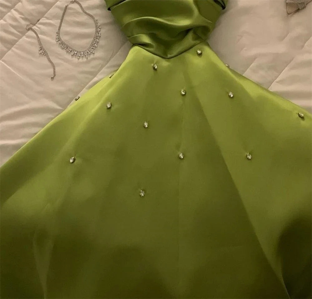 Customized Sparkle Spaghetti Ball gown Party Evening Sequin Draped S Prom Dresse 이브닝드레스 vestidos de ocasión formales платье