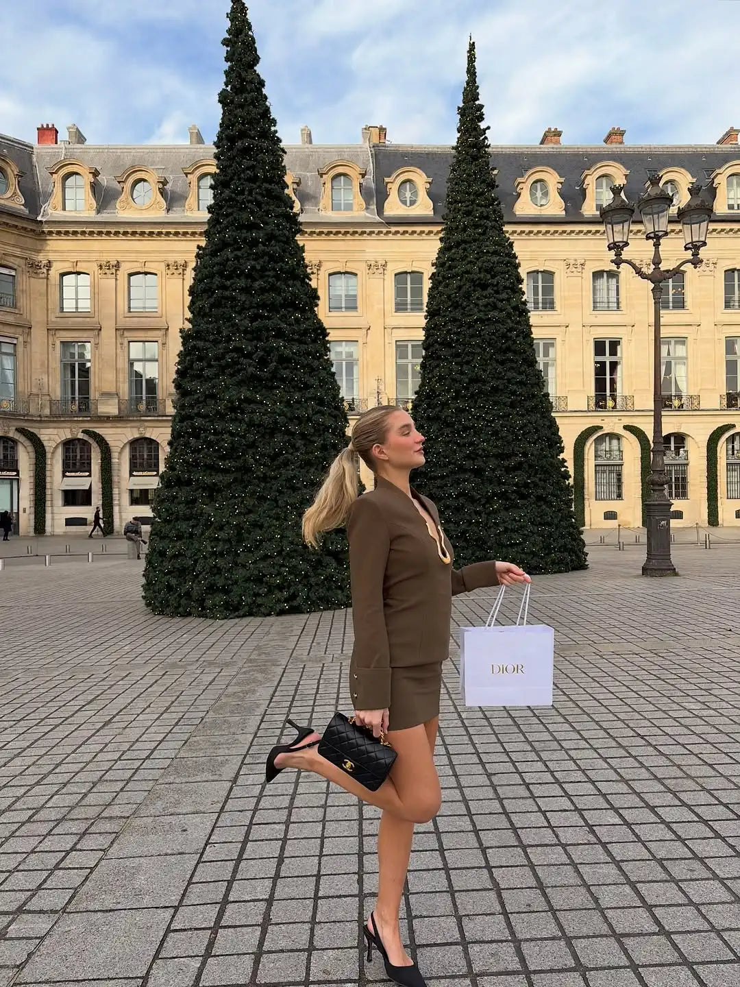 Solid Button Waist-cinching Dress Women Fashion Long Sleeve Irregular Collar Stand Neck Vestidos 2026 Lady Evening Party Robe