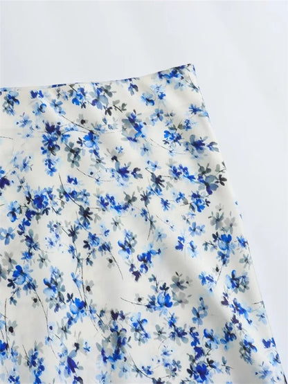 New Summer Women's Fashion and Personalized Design Sense, Small and Versatile Printed High Waist Slim Fit Skirt