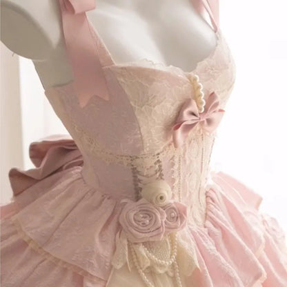 Pink Ballet Style Three-Stage Short Dress Adult Ceremony Birthday