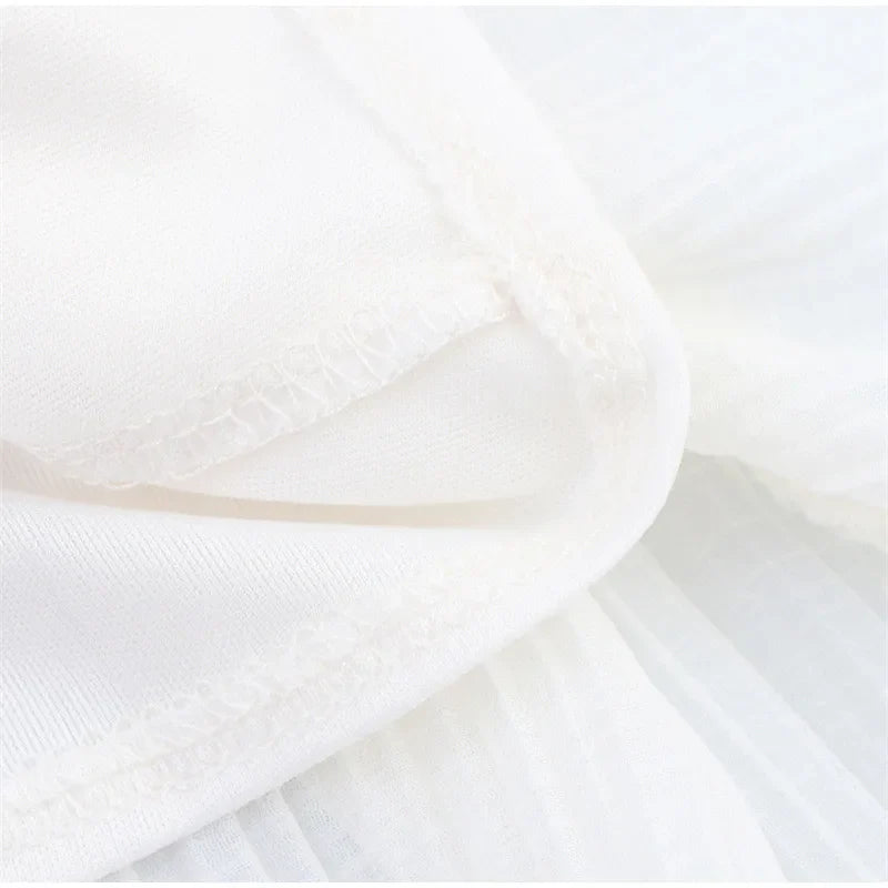 Women White Stacked Ruffle Mini Dress Elegant O-neck Sleeveless Backless A-line Halter Dresses 2025 Summer Lady Beach Vestido