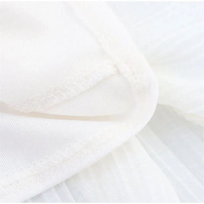 Women White Stacked Ruffle Mini Dress Elegant O-neck Sleeveless Backless A-line Halter Dresses 2025 Summer Lady Beach Vestido