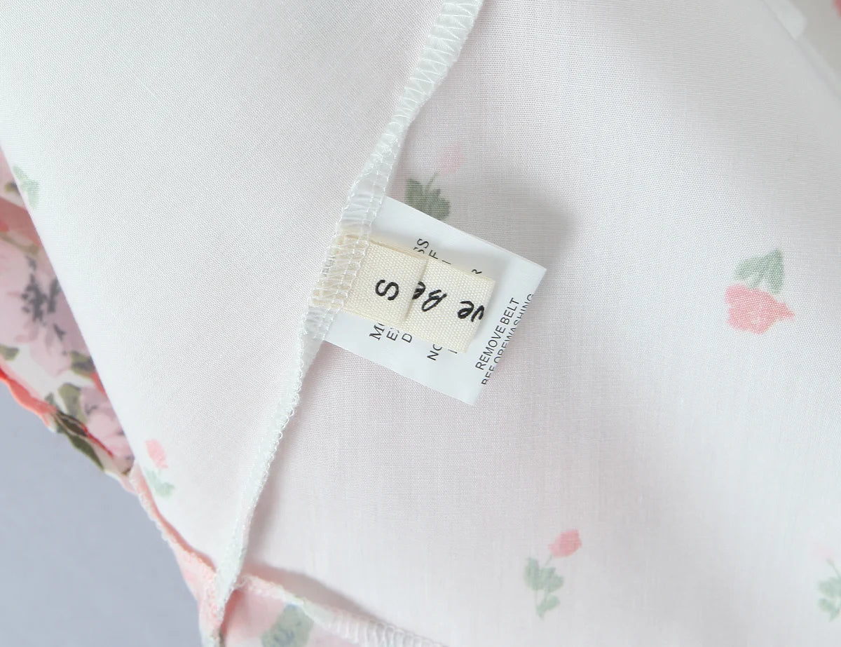 Flower Print Patchwork White Sling Elegant Dress Women Lace Up Bandage Back A-line Summer Dresses Chic Lady Holiday Robe 2025