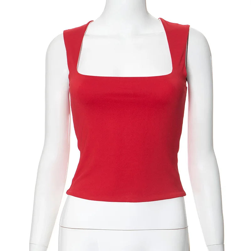 Color Contrast Crop Tank Top Patchwork Solid Double Wear Slim Strap Top 2024 New Y2K Sleeveless Vest Hottie Streetwear