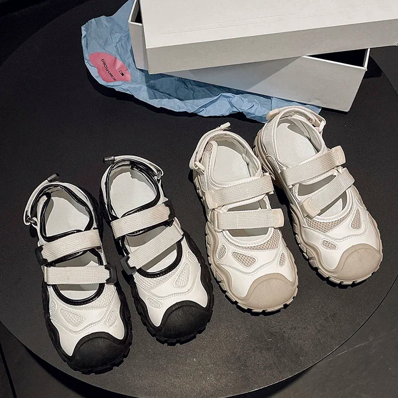 Summer Fashion Women's Platform Sneakers Breathable Mesh Hollow Female Sports Sandals Anti Slip Comfortable Sports Shoes