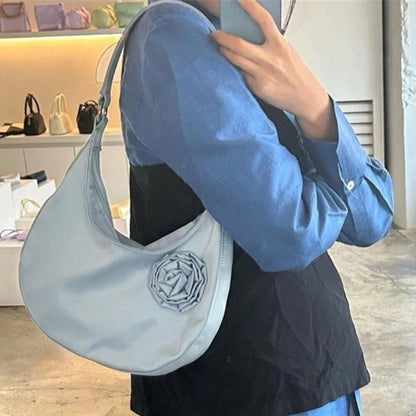 Vintage Casual Patchwork Flower Shoulder Bags Streetwear All Match Trendy Underarm Bag Fashion Simple Casual Women's Handbags