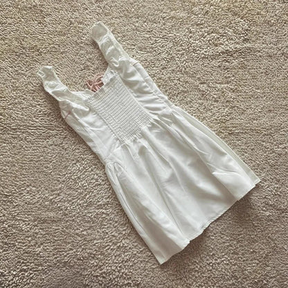 white summer sweetie flare mini dress V-neck sleeveless elegant party dress new hot girl chic women dresses