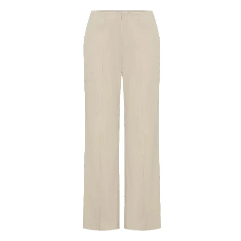 Casual Single Breasted Pants Sets Women Solid Strapless Top High Waist Wide Leg Pant 2025 Spring Summer Lady High Street Outfits