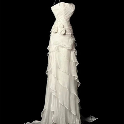 Rose life strapless dress royal sister sense banquet skirt