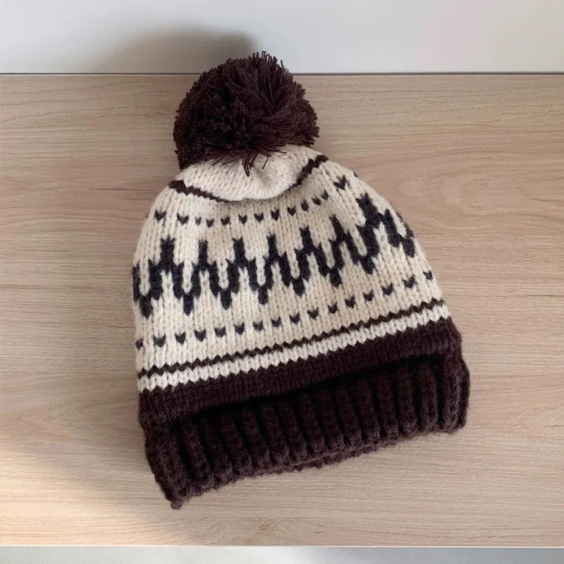 Winter Ear Protection Hats For Women&Men Thicken Warm Beanies Caps Unisex Cute Cat Ear Skullies Hat Outdoor Ski Coldproof Caps