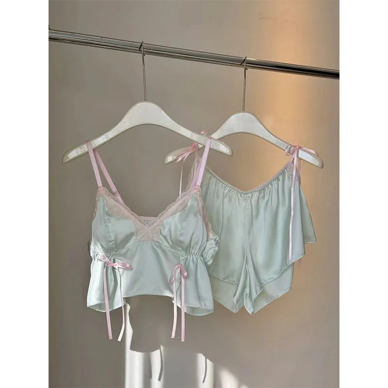 Pure lace lace lace with chest cushion sleepwear for women's summer new style plus size suspender sleepwear set