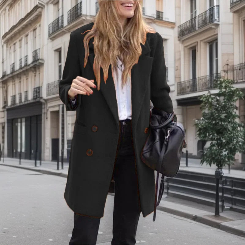 Autumn and winter Europe and the United States long long plus-size woolen women's coat woolen coat