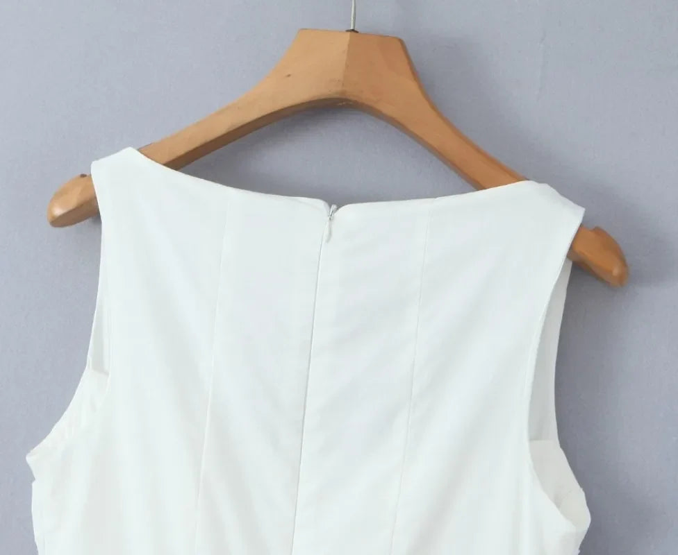 red party dress square neck sleeveless pleated summer dresses new cotton mini sexy women dresses