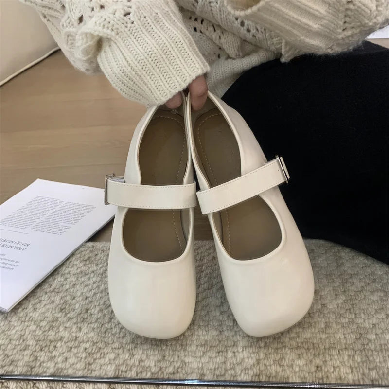 Shoes Woman Flats Soft Autumn Round Toe Dress New Moccasin Fall Mary Janes Soft Round Toe Shoes Woman Autumn Female Footwea