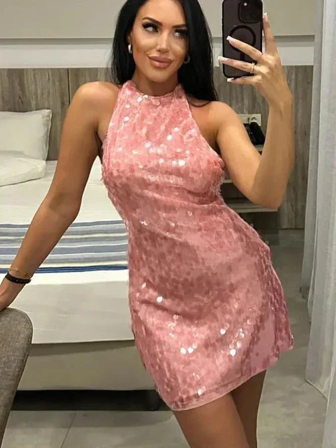 Sleeveless Sequin Mini Dress