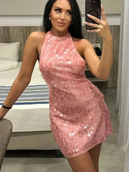 Sleeveless Sequin Mini Dress