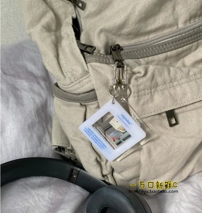 Vintage Backpack for Women Preppy Style Canvas Women Rucksack Zipper Casual Medium-Capacity European-American Style Female Bag