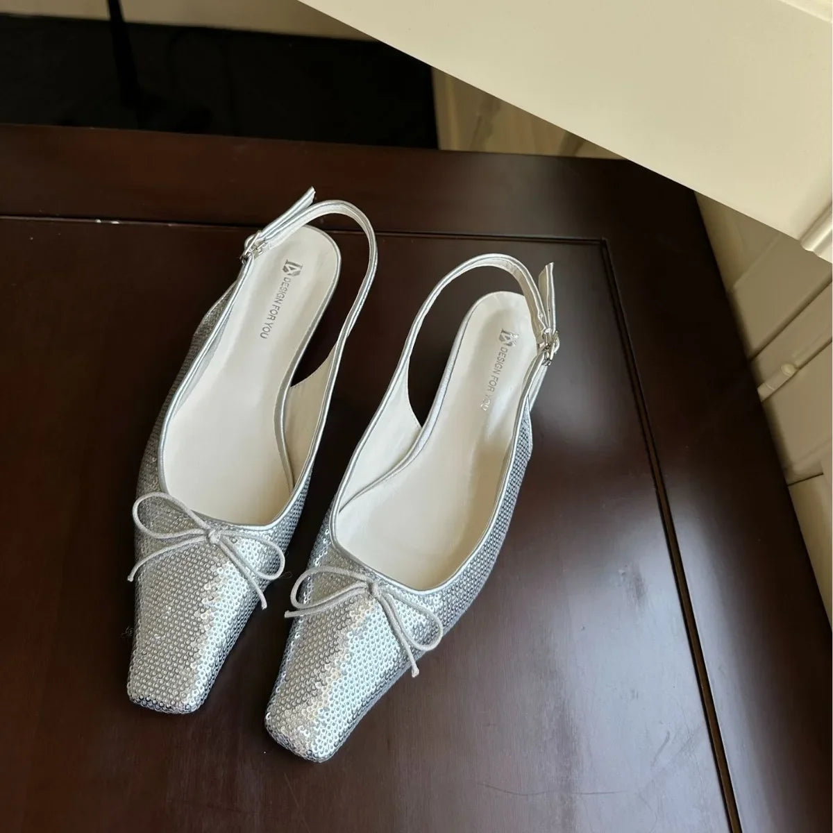 Sandals Straps Slip-on Loafers Summer Women's Suit Female Beige Bling Bling Open Shoes Heel Elastic Band Comfort Black Bright G