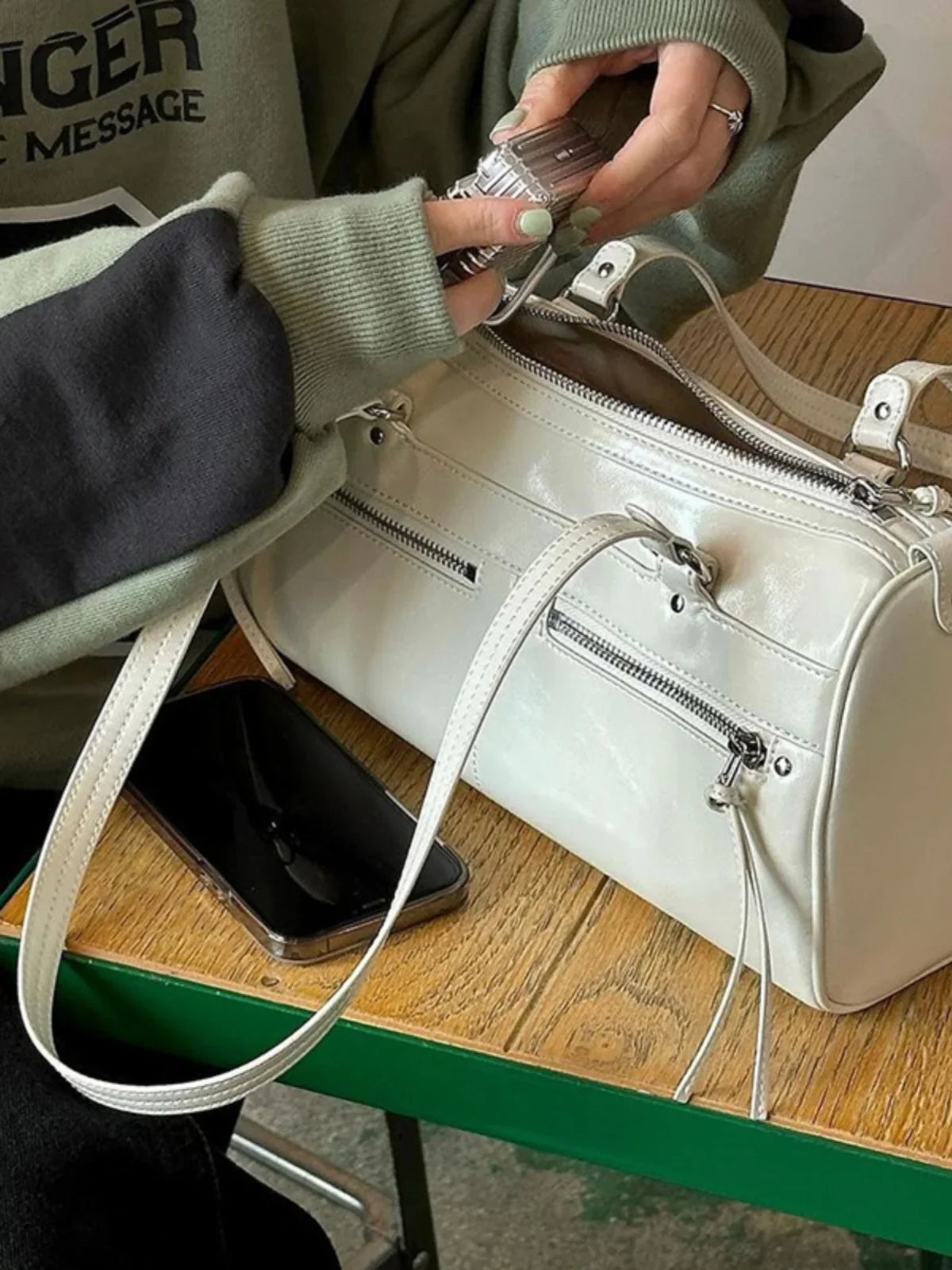 Korean Niche Design Spicy Girl Motorcycle Pillow Bag Versatile Multiple Pockets Single Shoulder Underarm Bags