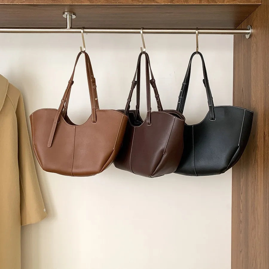 Designer Large Capacity Women Handbag Single Shoulder Portable Shopping Bag Luxury Leather Ladies Commuter Underarm Totes Bag