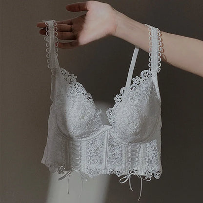 summer New Camisole Sexy Lace Brassiere Lingerie Sets Women bustier Bra Female Underwear Thin Bralette Y3760