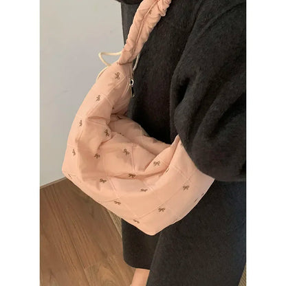 Down Bag for Women New Korean Niche Nylon Versatile Crossbody Single Shoulder Underarm Hobos Bags