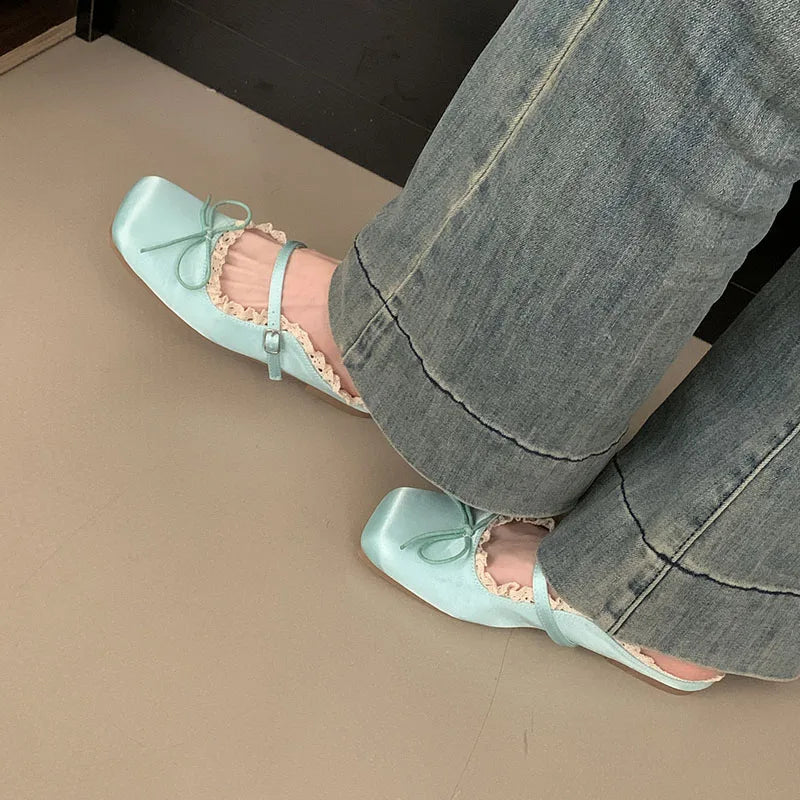Summer Spring Female Slides Ladies Flats Slippers Shoes Fashion Butterfly-Knot Women Flats Slippers Sandals Shoes Mules