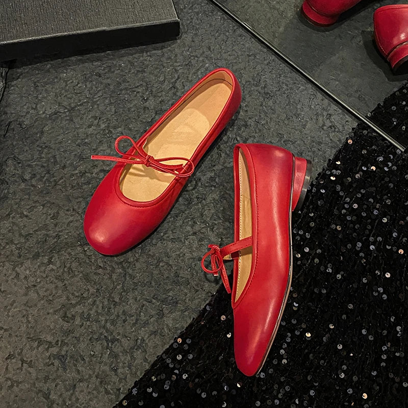 Woman Ballet Flats Basic Style Round Toe Ballet Shoes Spring Autumn Korea Style Simple Shoes Slip On Woman Soft Flats