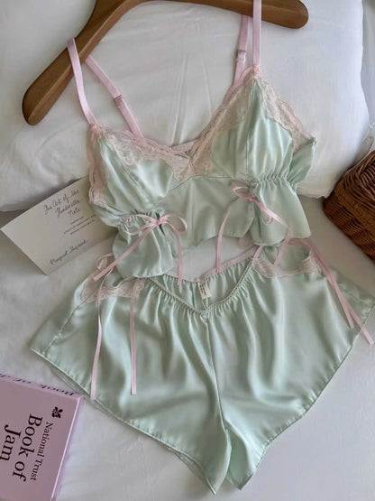 Pure lace lace lace with chest cushion sleepwear for women's summer new style plus size suspender sleepwear set