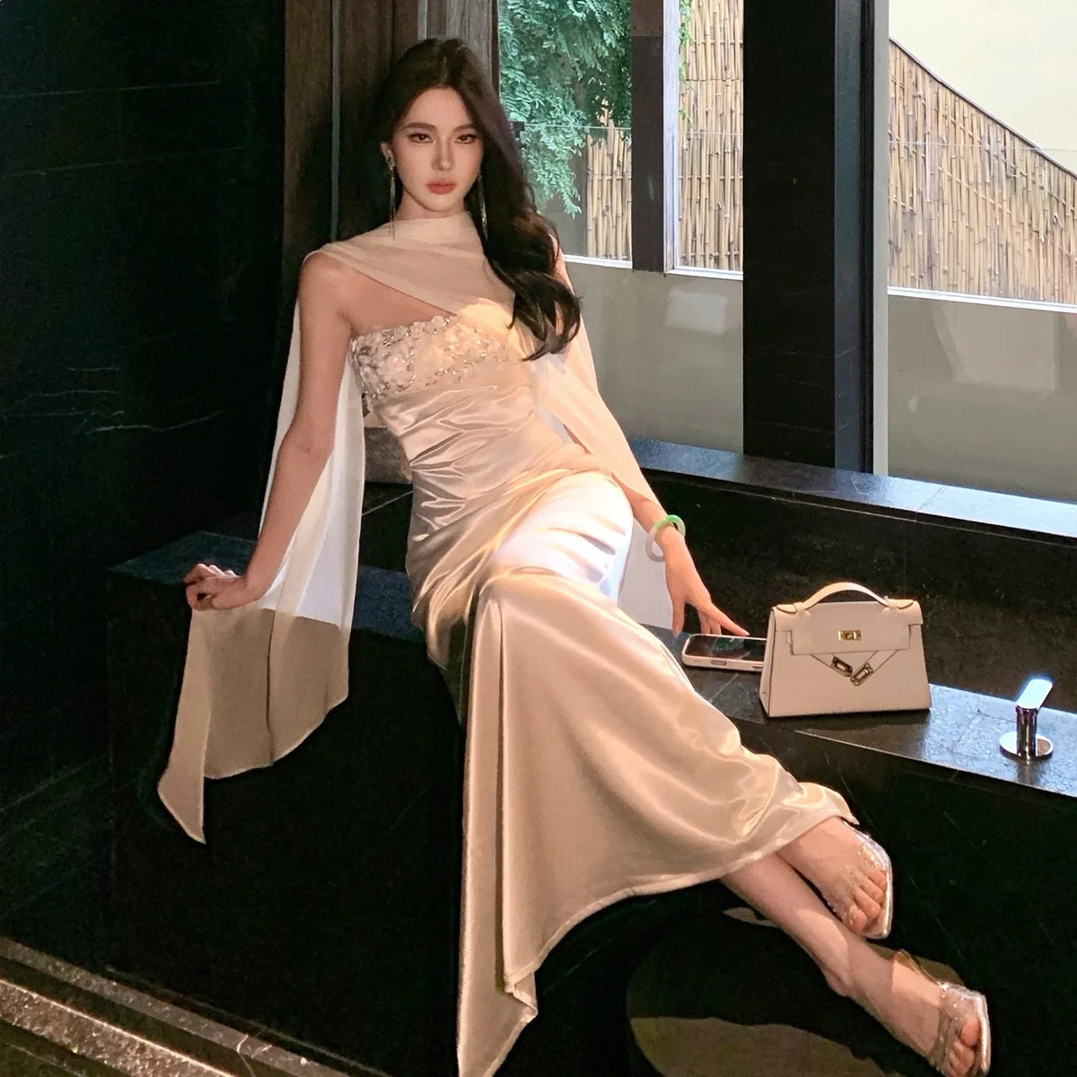 Summer New Product Sequined Tube Top Dress Slim-fitting Hip-wrapped Dress