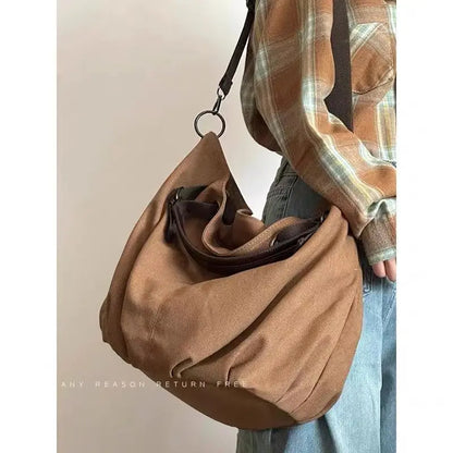 Japanese Retro Safari Style Canvas Bag New Large Capacity Multifunctional Crossbody Tote Bags